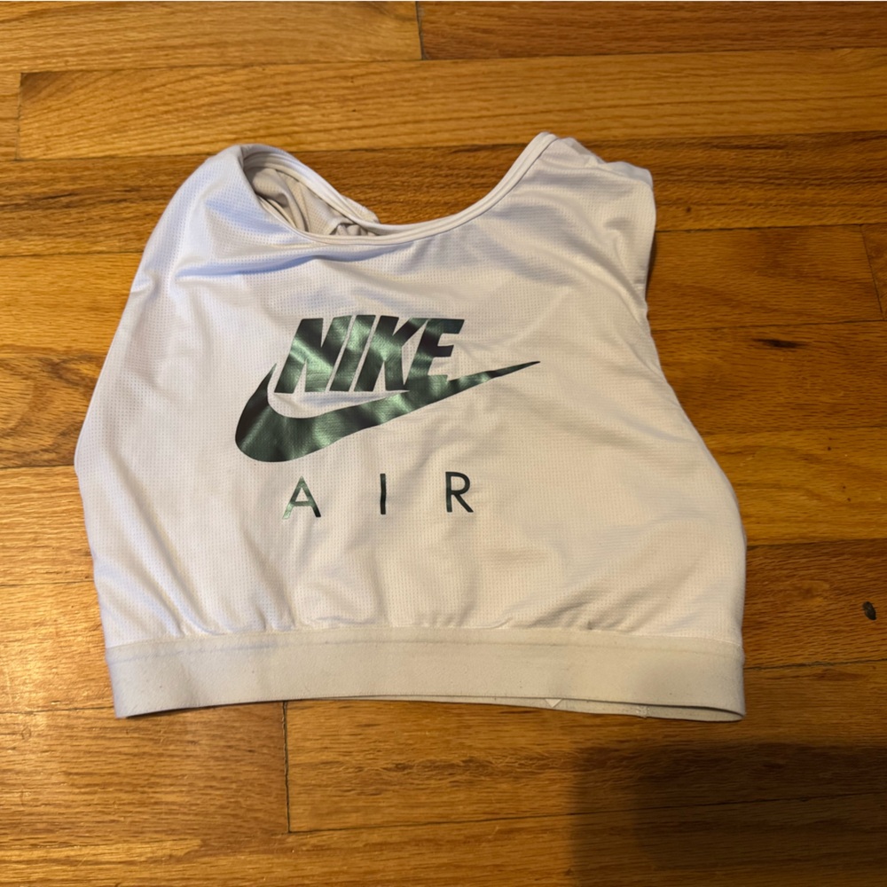 Womens Nike Air Swoosh Double layer White Sports Bra Small